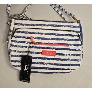 Scout Navy & White Striped Crossbody Bag With Mini Pouch coin purse